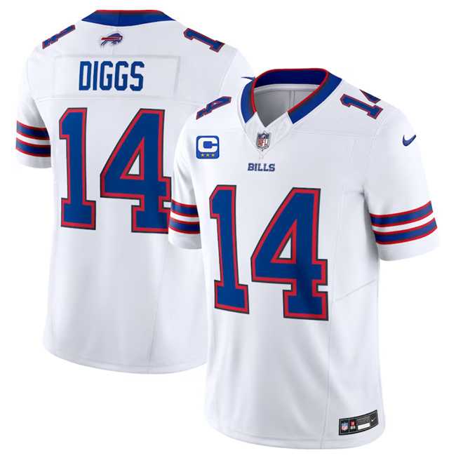 Men & Women & Youth Buffalo Bills #14 Stefon Diggs White 2023 F.U.S.E. With 4-Star C Patch Vapor Untouchable Limited Football Stitched Jersey